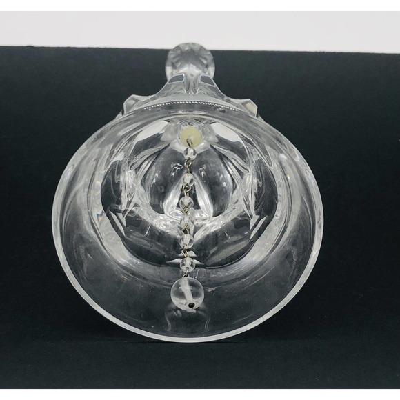Vintage Clear Crystal 8” Bell Cut Glass Etched Design - Picture 4 of 7